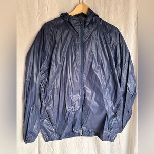 RYU packable Men's Navy Hooded Windbreaker Jacket